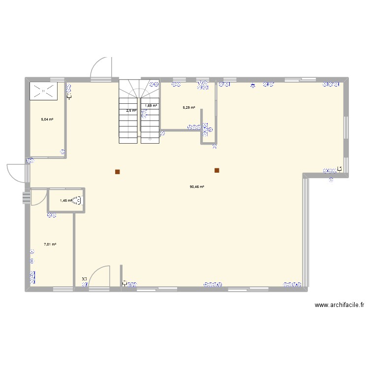 Maison TOUTENU. Plan de 7 pièces et 113 m2