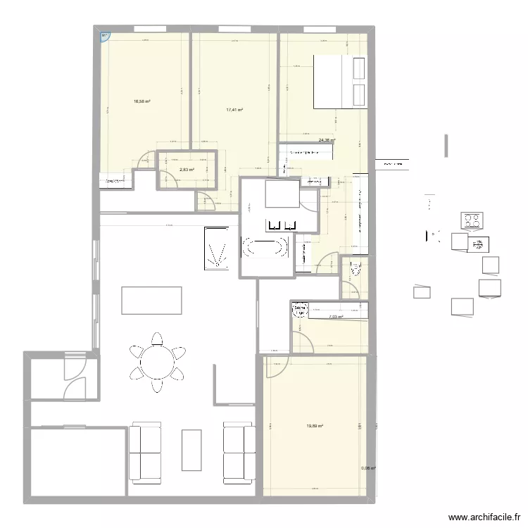 Le Bouscat V3. Plan de 7 et 88 m² Le Bouscat V3. Plan de 7 et 88 m²