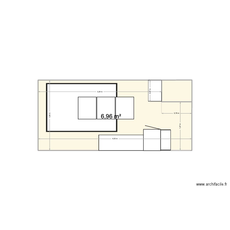 vario 4. Plan de 2 pièces et 7 m2