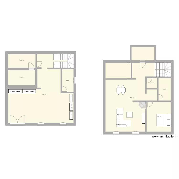planSS. Plan de 9  et 200 m²