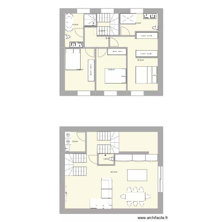 maison 4. Plan de 9  et 120 m²