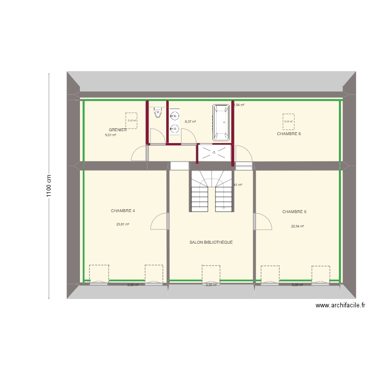 CAROLE & LUDO  PROJET   2° ETAGE 1. Plan de 11 pièces et 111 m2