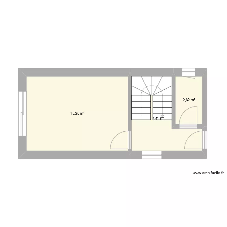etage. Plan de 3  et 25 m²