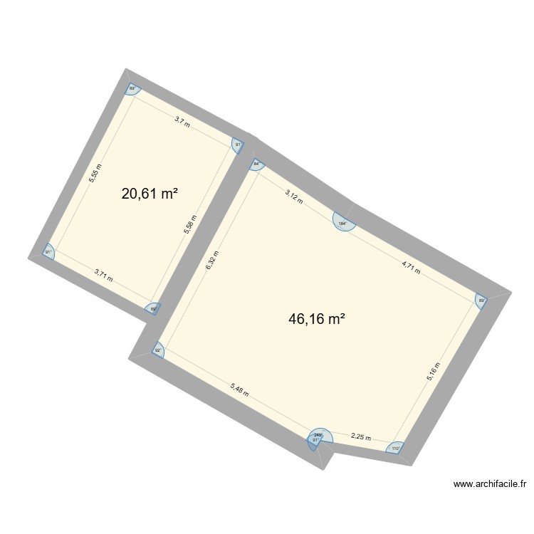 Plan existant 2. Plan de 0 pièce et 0 m2