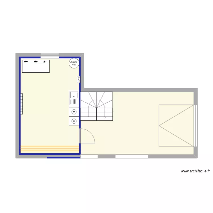 buanderie guillaume. Plan de 2  et 62 m²