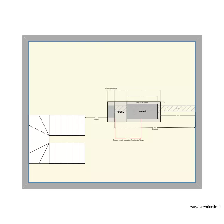 Cheminée. Plan de Cheminée. Plan de