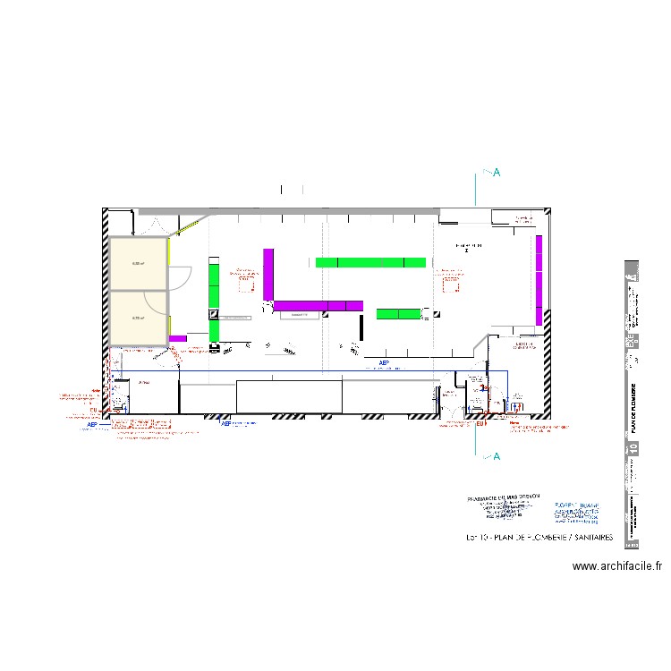 pharmacie 2. Plan de 2 pièces et 13 m2