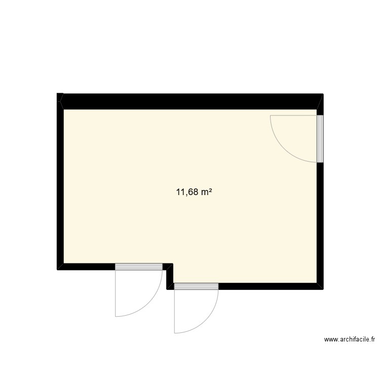 SDB 3. Plan de 1 pièce et 12 m2