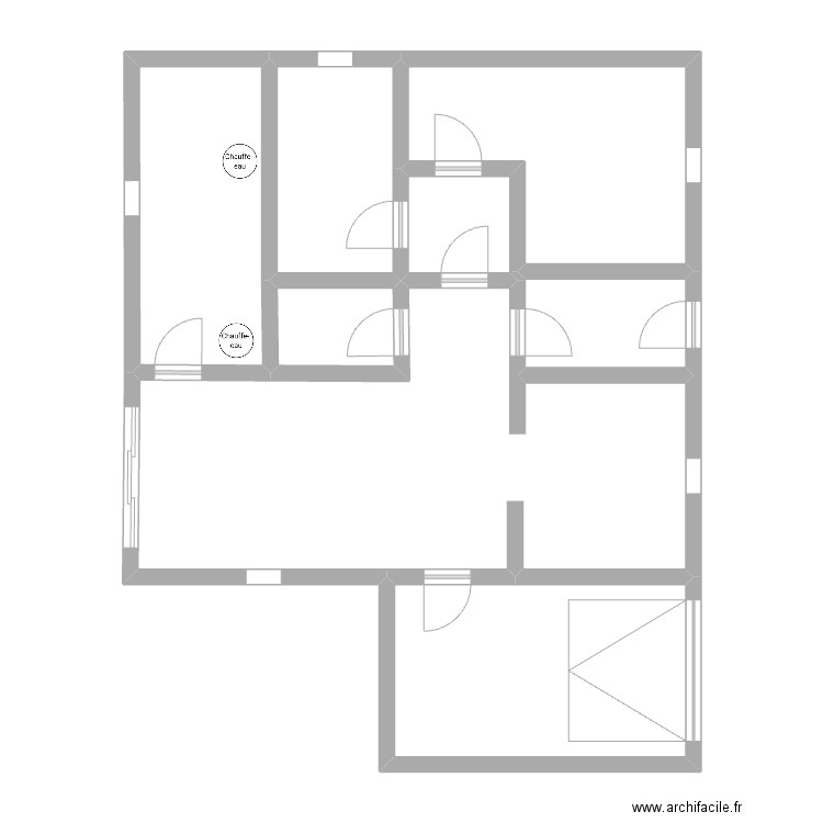 Ebauche. Plan de 8 pièces et 86 m2