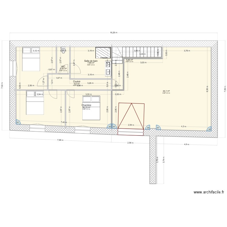maison lozere. Plan de 6 pièces et 94 m2