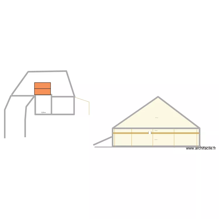 PLAN DE FACADE. Plan de 3 et 126 m² PLAN DE FACADE. Plan de 3 et 126 m²