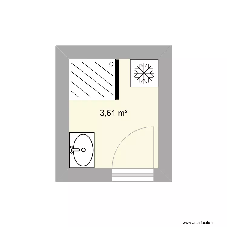 LHAMY VERSION 1. Plan de 1 pièce et 4 m²
