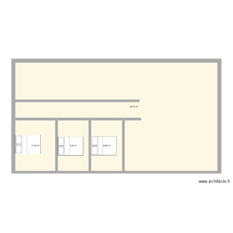 Prefailles. Plan de 4 pièces et 117 m2
