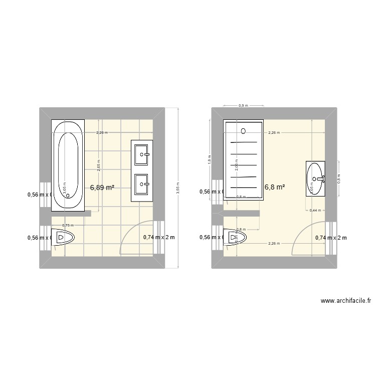 TSITIONIS. Plan de 2 pièces et 14 m2