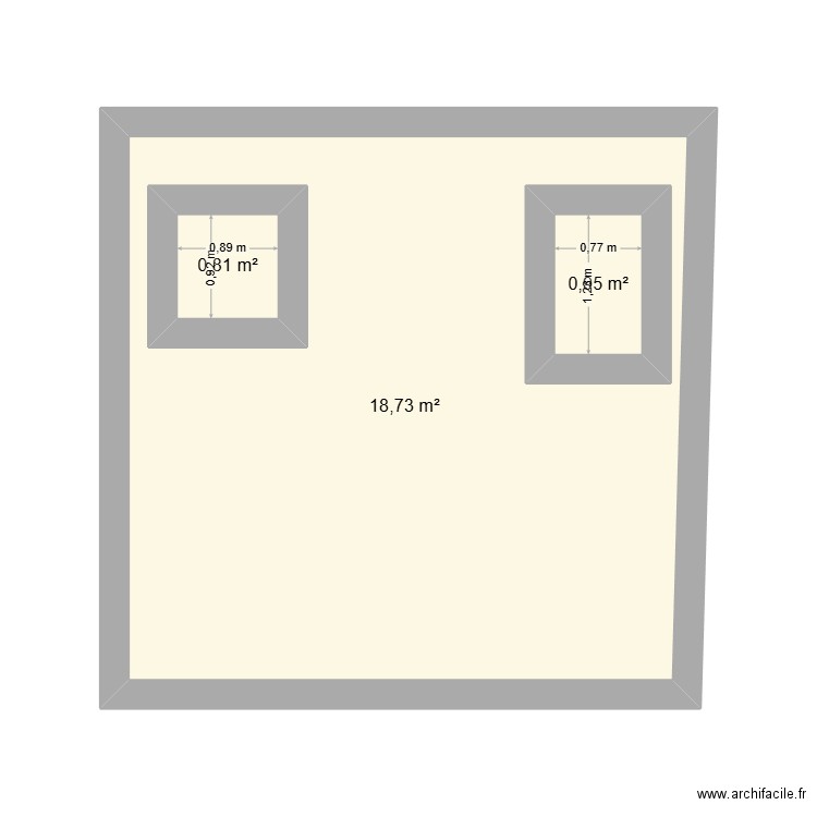 plan usine. Plan de 3 pièces et 25 m2