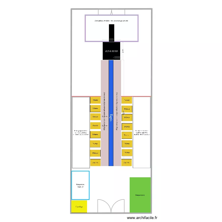 ALCON RFID. Plan de 1  et 207 m²