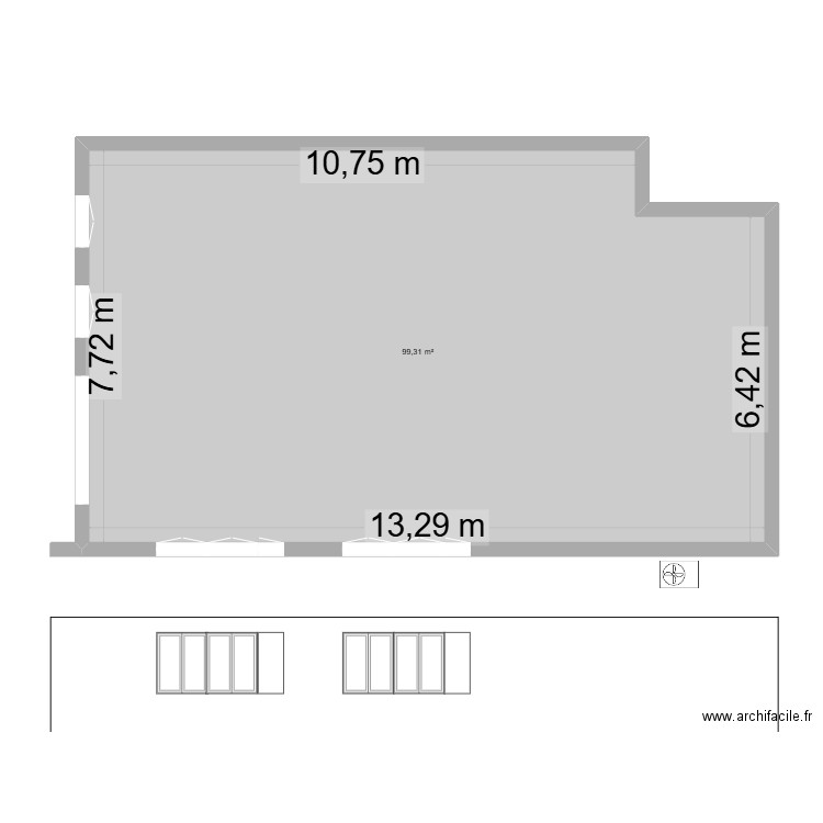 duta. Plan de 1 pièce et 99 m2
