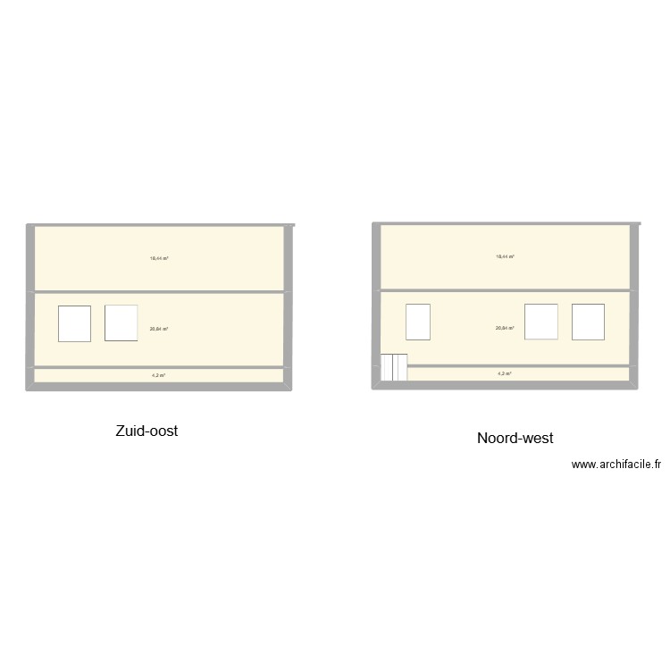 maarten Straat en achter kant. Plan de 6 pièces et 87 m2