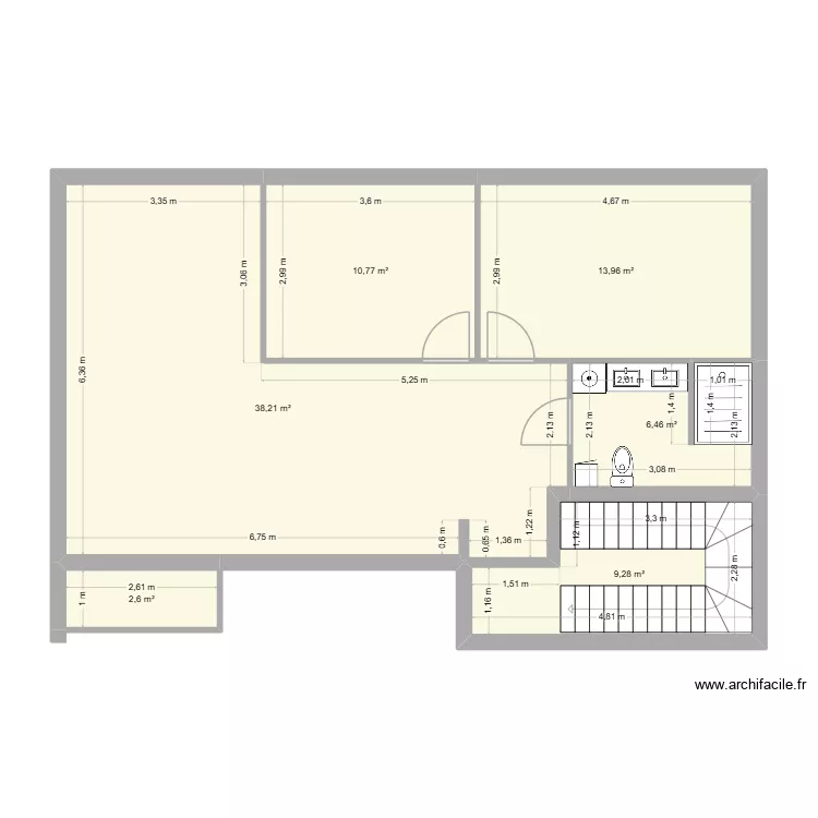 Etage 4 version bleu. Plan de 6 et 81 m² Etage 4 version bleu. Plan de 6 et 81 m²