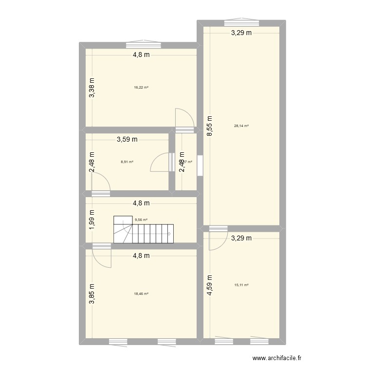 cabinet 2. Plan de 7 pièces et 99 m2
