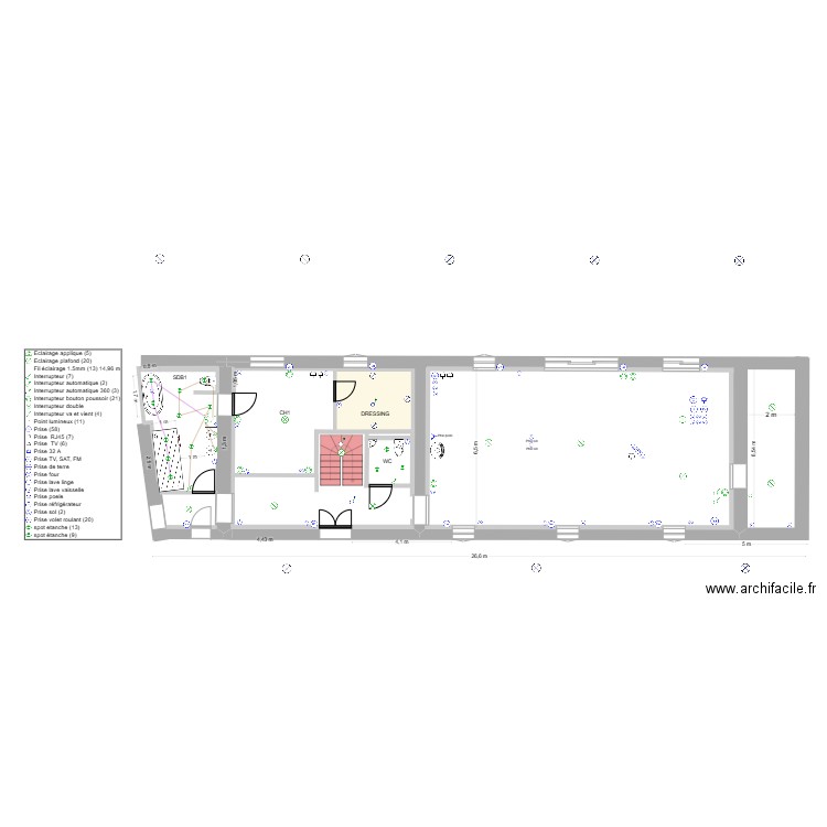 maison jeremi électricité. Plan de 3 pièces et 24 m2