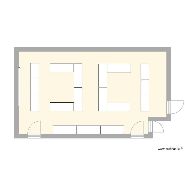 sallez truffaut. Plan de 1 pièce et 44 m2