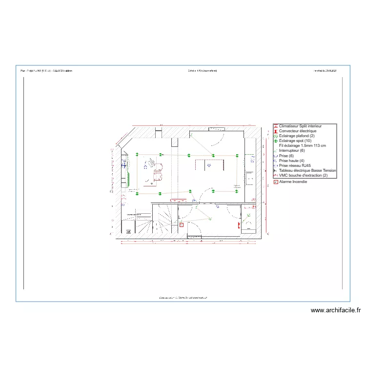 Plan Electrique RDC Calcoen. Plan de Plan Electrique RDC Calcoen. Plan de