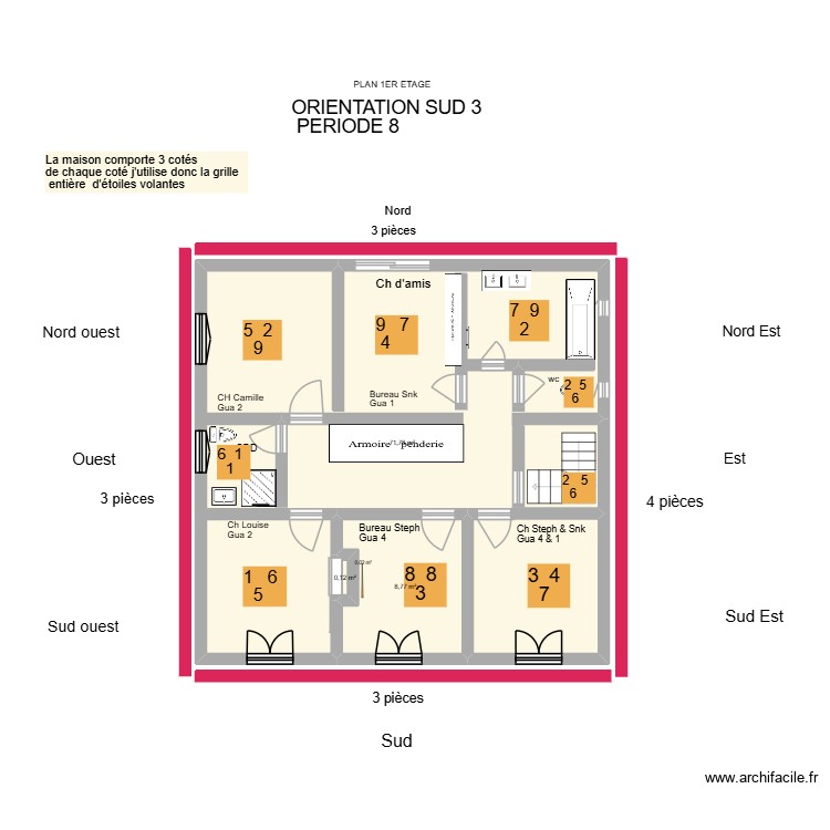 Etoiles volantes 1er &eacute;tage. Plan de 0 pièce et 0 m2