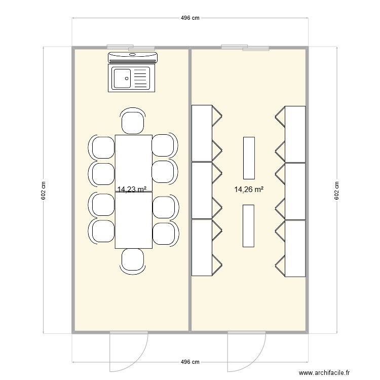 CIMAT CHANTIER BEAUCHASTEL. Plan de 2 pièces et 28 m2