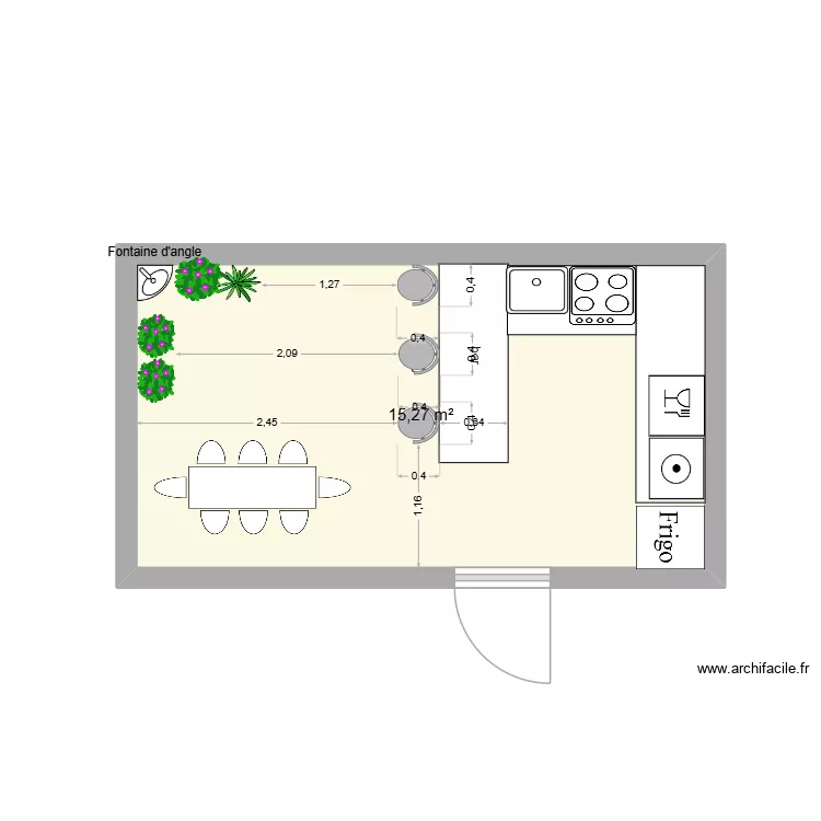 TAYEB IMMO. Plan de 1  et 15 m²
