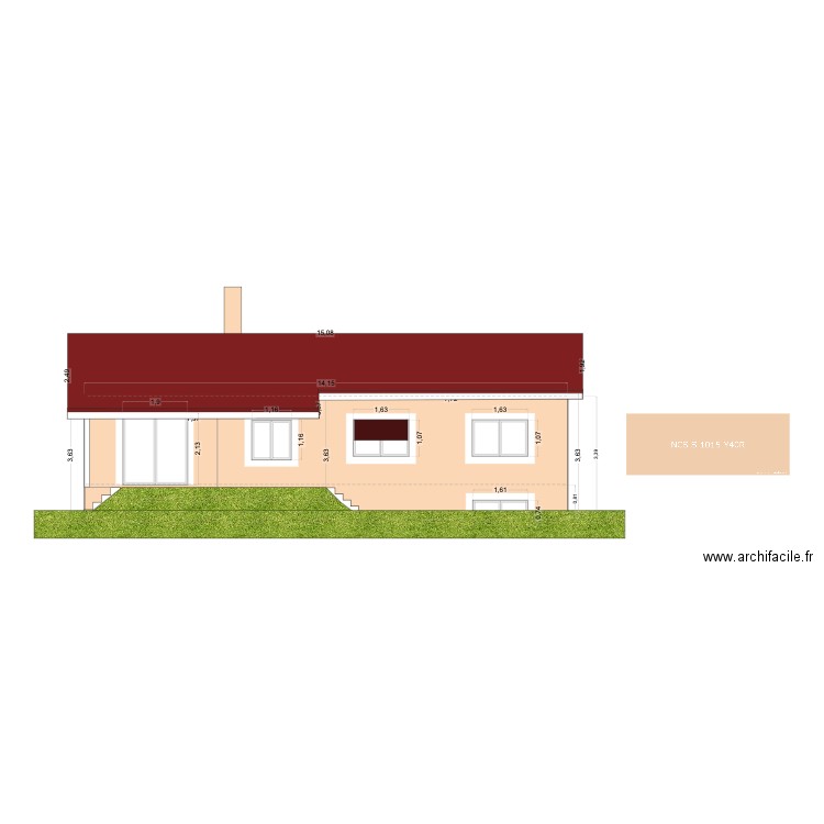 Verchères 18a - Façade Sud rénovée A. Plan de 0 pièce et 0 m2