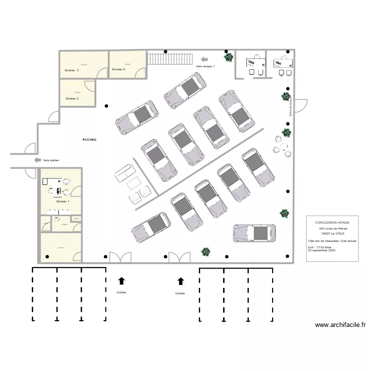 HONDA  RDC  projet 3 2026. Plan de 8  et 63 m²