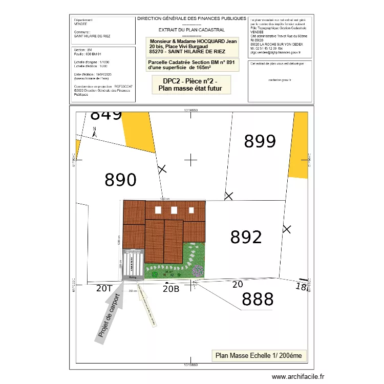 DPC2 - Pi&egrave;ce n&deg;2 - Plan Masse &eacute;tat futur. Plan de 
