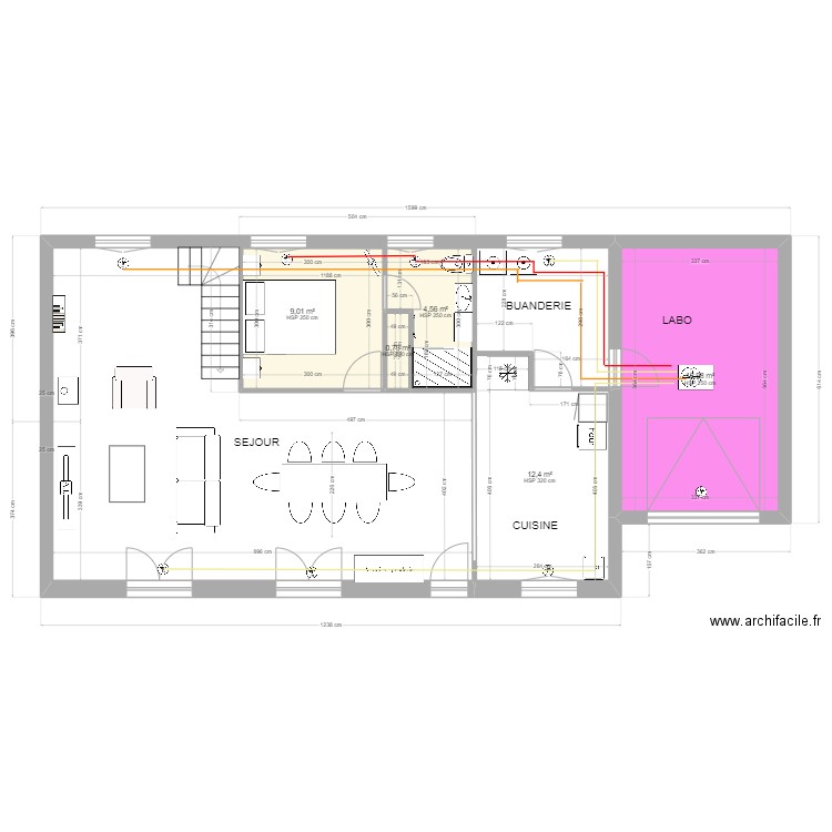 PLAN INITIAL ILES GRANDE V6. Plan de 5 pièces et 46 m2