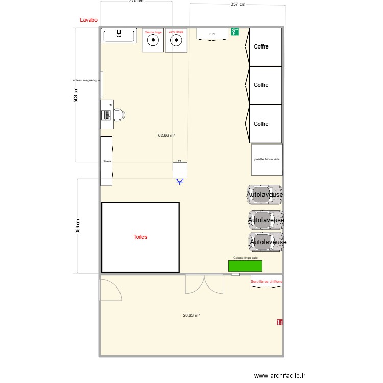 plan d'implantation nettoyage P2. Plan de 0 pièce et 0 m2