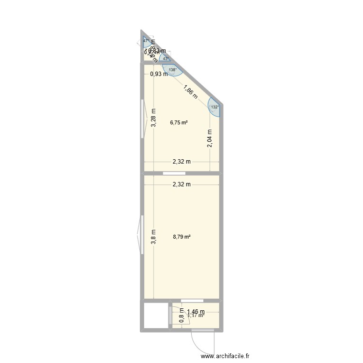 1er étage. Plan de 4 pièces et 20 m2