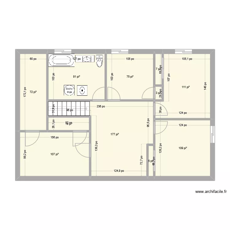 Sous sol maison apres. Plan de 