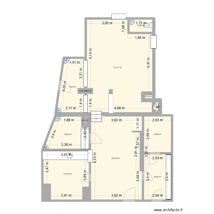 agence o2. Plan de 13 pièces et 94 m2