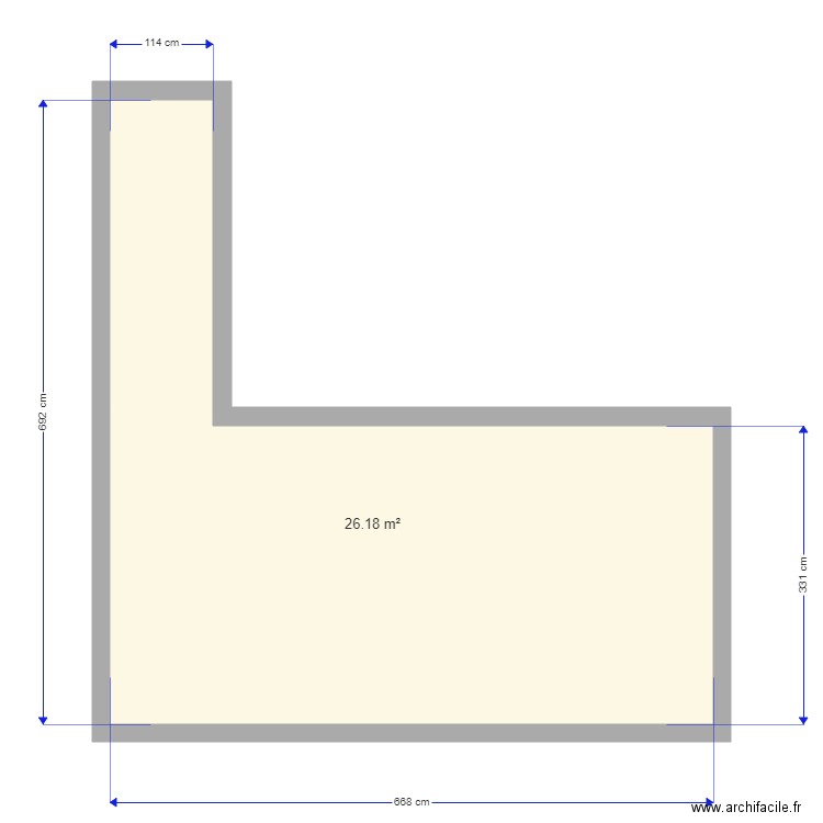 DUFEU. Plan de 1 pièce et 26 m2