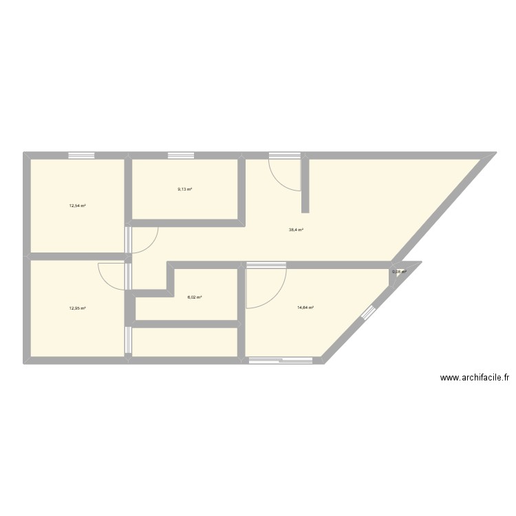 plan b. Plan de 7 pièces et 94 m2