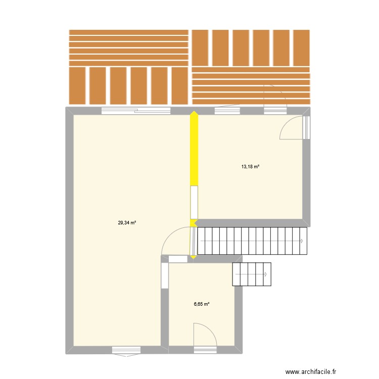 maison. Plan de 3 pièces et 49 m2