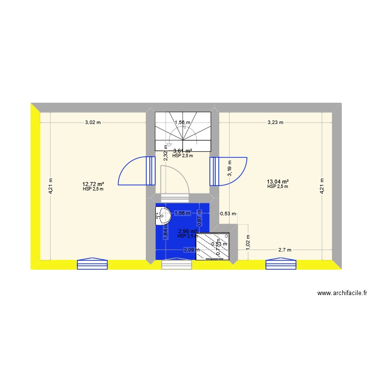 lezi 60. Plan de 4 pièces et 32 m2