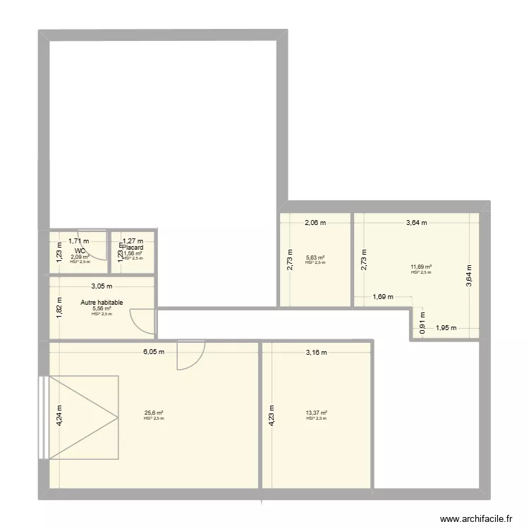 att. Plan de 7  et 66 m²