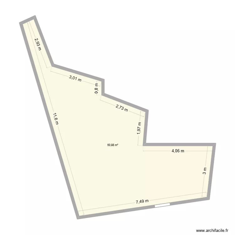 la bohemia. Plan de 1  et 51 m²