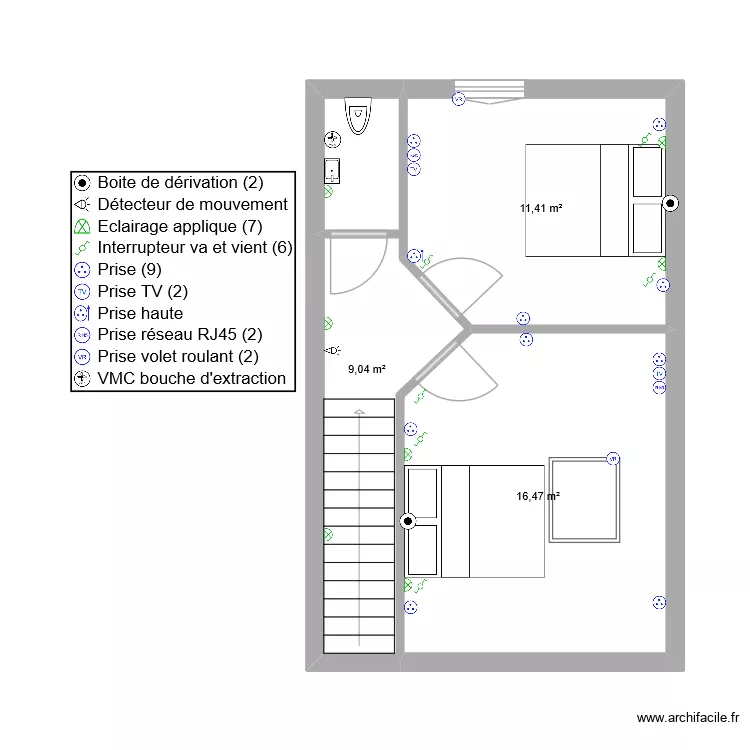 micka 1er &eacute;tage elec. Plan de 