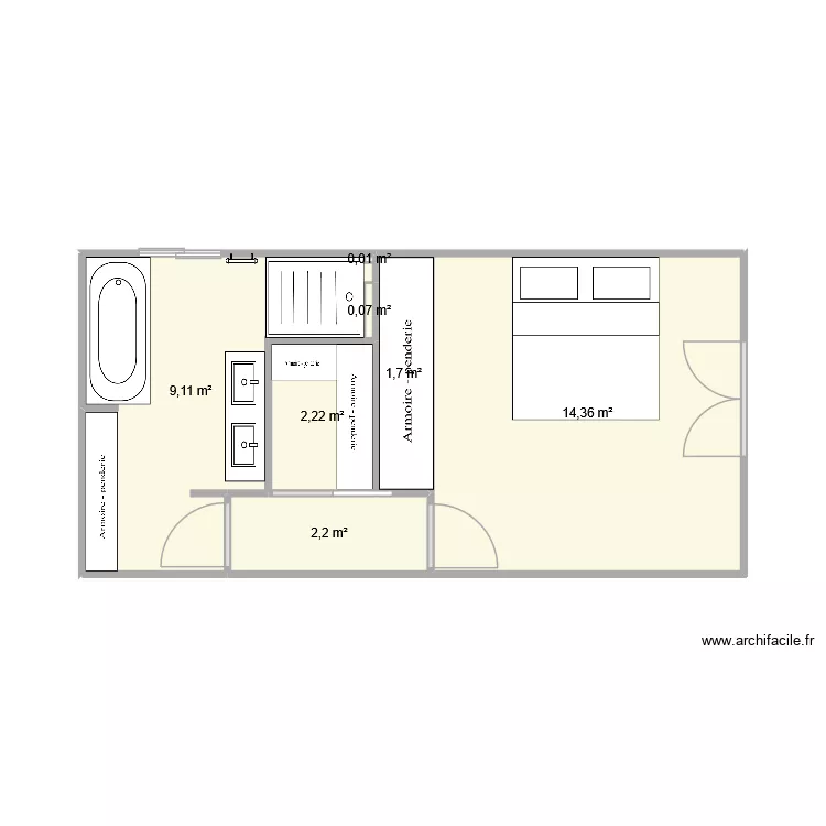 borges sdb parents. Plan de 7  et 30 m²