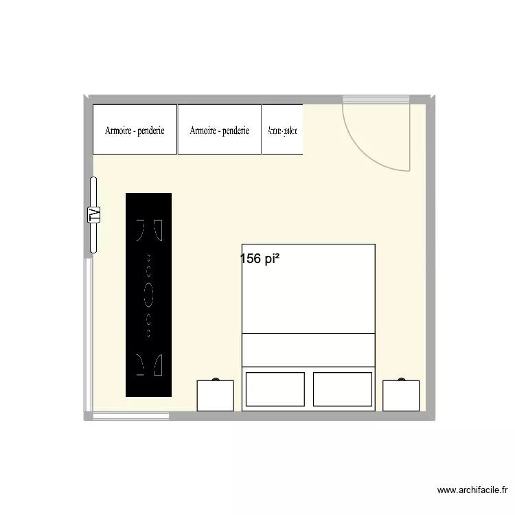 Chambre 3. Plan de 1  et 14 m²