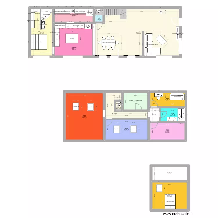saint bernard. Plan de 16  et 214 m²