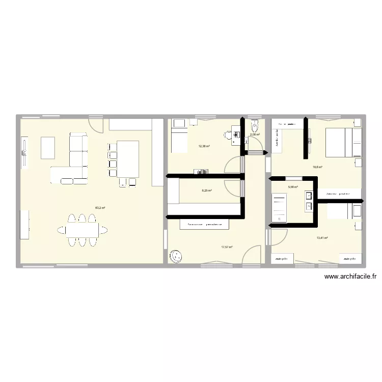 Abergement Plein P. Plan de 8  et 141 m²