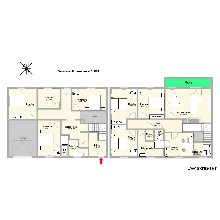 MOUTIER CLAVEL 5-6 CH2. Plan de 25 pièces et 204 m2